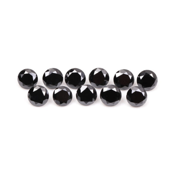 1 CT, 1.3 TO 2.0 MM Natural Black Diamond Round Brilliant Cut Diamond