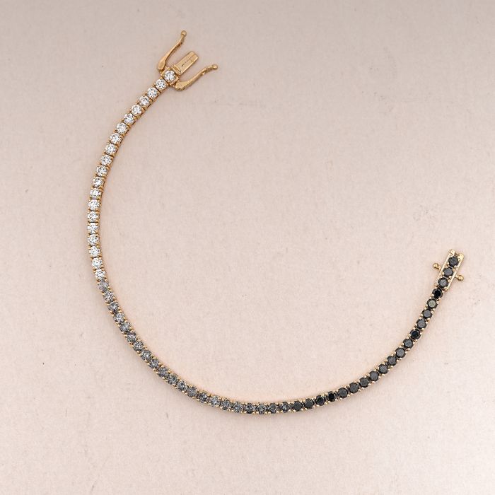 Ombre Diamond Minimalist Gold Tennis Bracelet