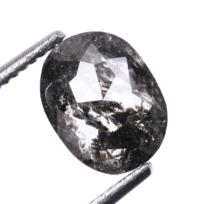 Oval Cut Salt and Pepper Loose Natural Diamond