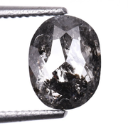 Oval Cut Salt and Pepper Loose Natural Diamond