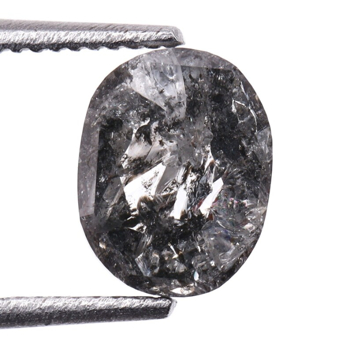 Oval Cut Salt and Pepper Loose Natural Diamond