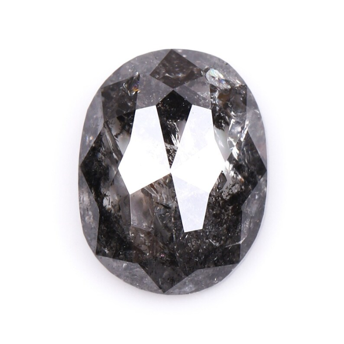 Oval Cut Salt and Pepper Loose Natural Diamond