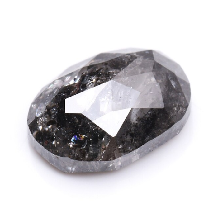 Oval Cut Salt and Pepper Loose Natural Diamond