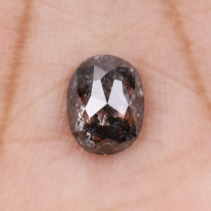 Oval Cut Salt and Pepper Loose Natural Diamond