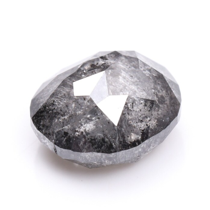 Oval Cut Salt and Pepper Natural Diamond