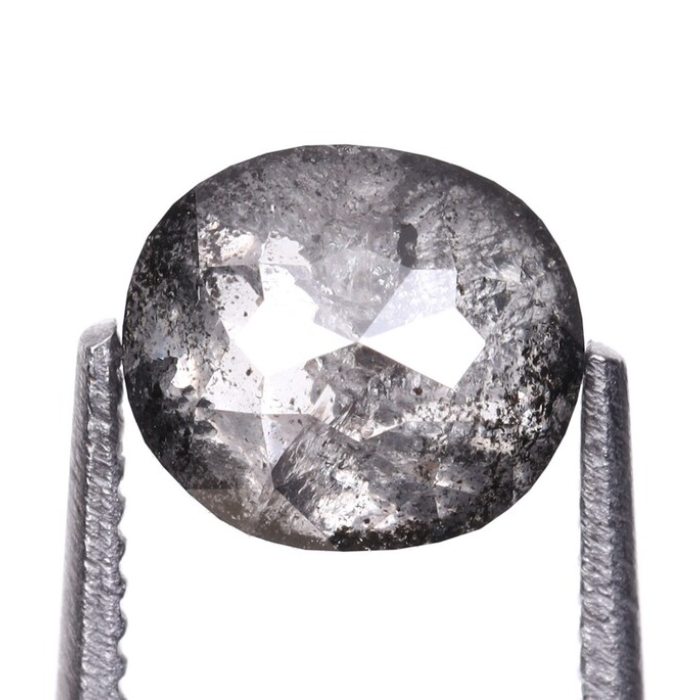 Oval Cut Salt and Pepper Natural Diamond