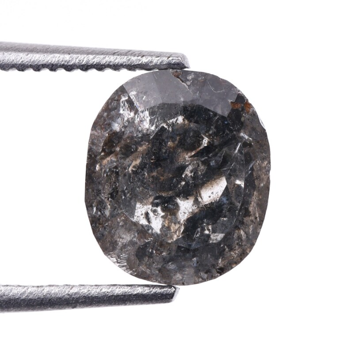 Oval Cut Salt and Pepper Natural Full Cut Diamond