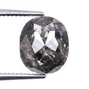 Oval Cut Salt and Pepper Natural Full Cut Diamond