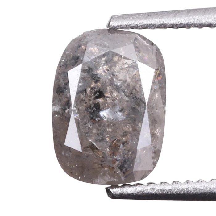 Oval Cut Salt and Pepper Natural Loose Diamond