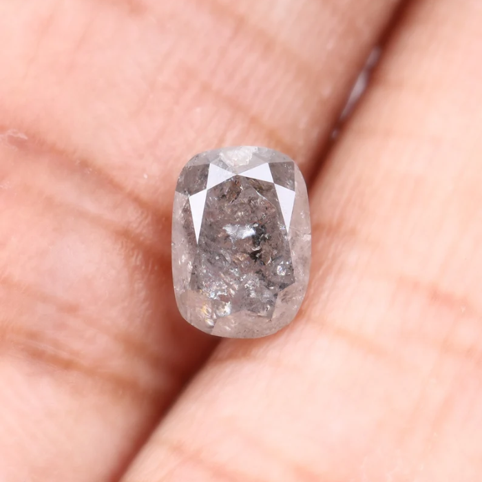 Oval Cut Salt and Pepper Natural Loose Diamond