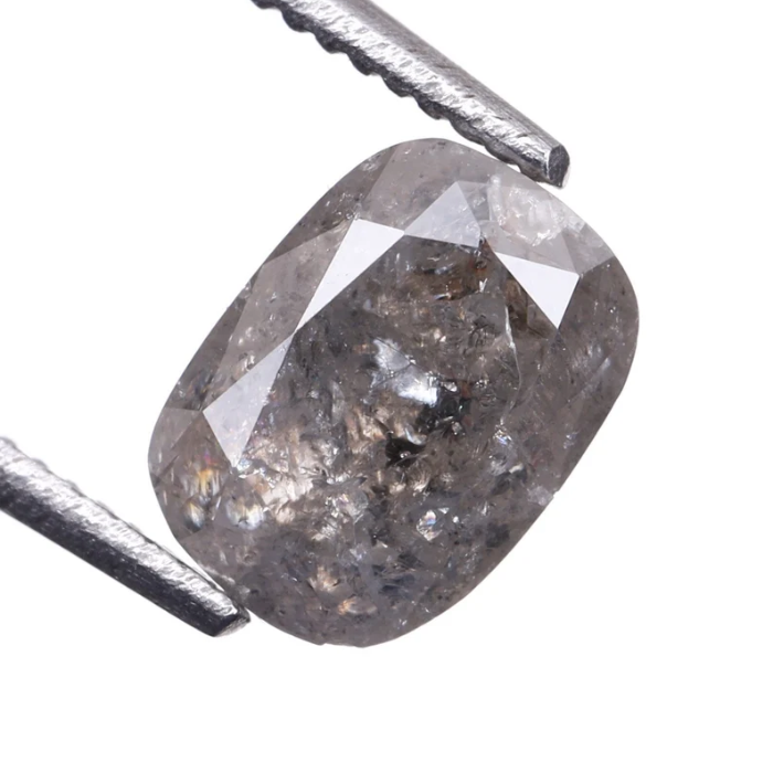Oval Cut Salt and Pepper Natural Loose Diamond