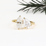 Pear And Marquise Cut Moissanite Toi Et Moi Ring