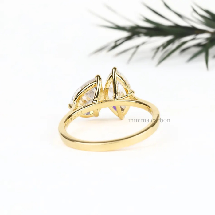 Pear And Marquise Cut Moissanite Toi Et Moi Ring