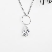 pear floating diamond charm pendant