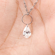 pear floating diamond charm pendant