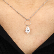 pear floating diamond charm pendant