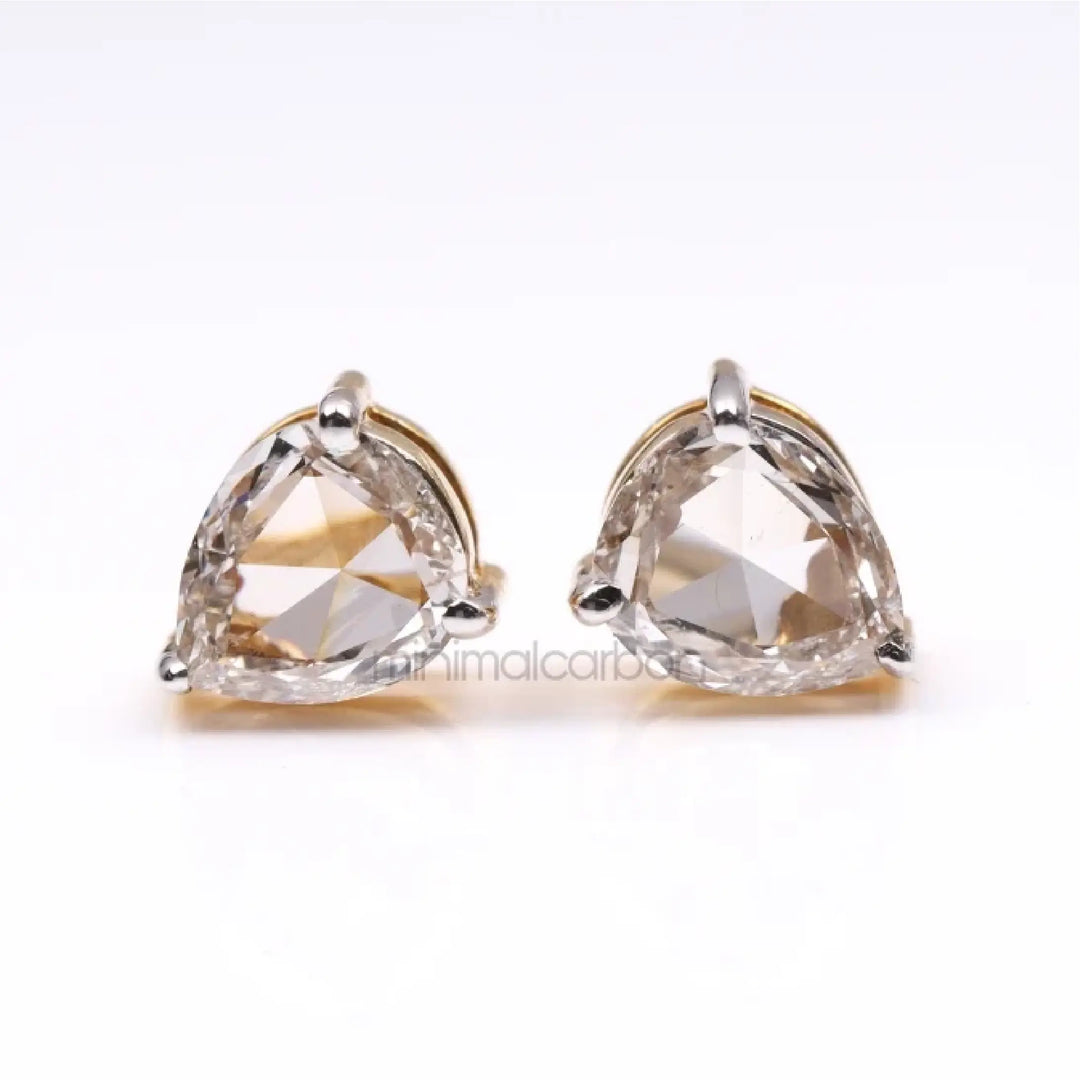 Pear Natural Diamond Stud Earrings | Minimal Carbon