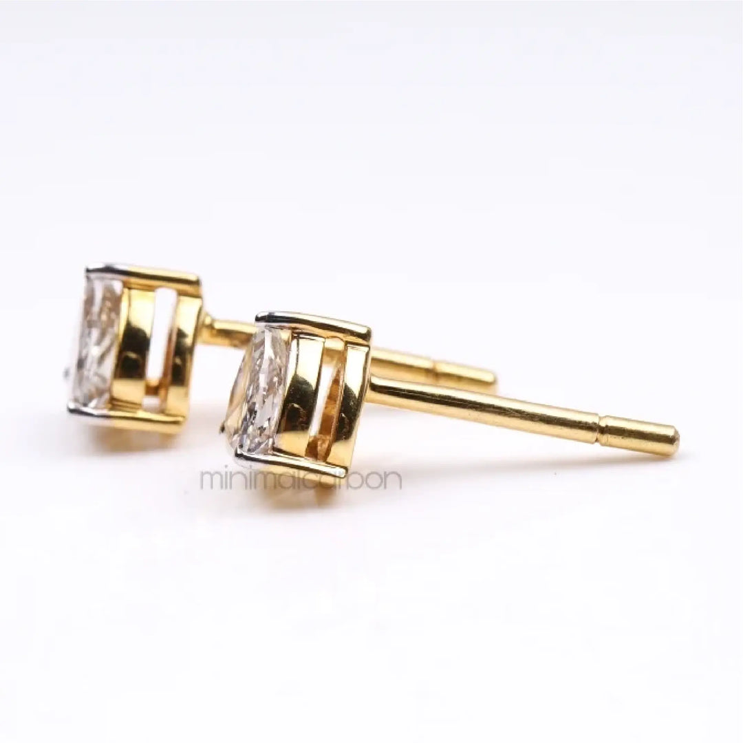 Pear Natural Diamond Stud Earrings | Minimal Carbon