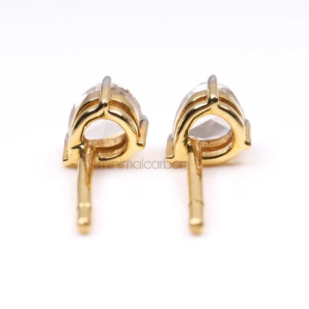 Pear Natural Diamond Stud Earrings | Minimal Carbon
