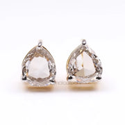 Pear Natural Diamond Stud Earrings | Minimal Carbon
