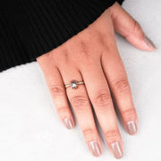 Pear Salt And Pepper Diamond Engagement Ring