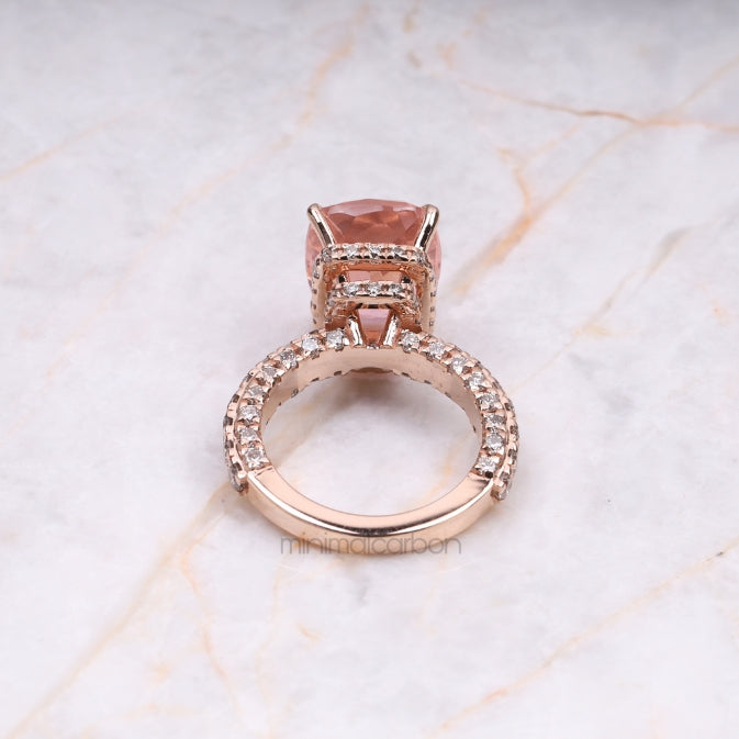 Hidden Halo Engagement Ring Morganite Ring