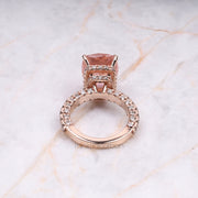Hidden Halo Engagement Ring Morganite Ring
