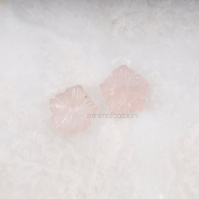 7.66 CT, 11.7 MM | Natural Rose Quartz | Flower Rose Quartz - Minimal Carbon