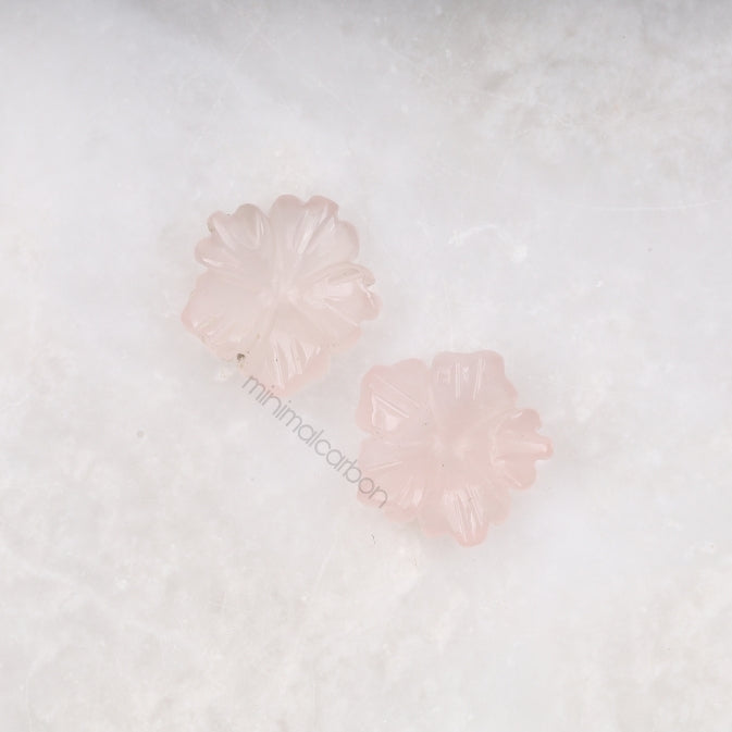 7.66 CT, 11.7 MM | Natural Rose Quartz | Flower Rose Quartz - Minimal Carbon