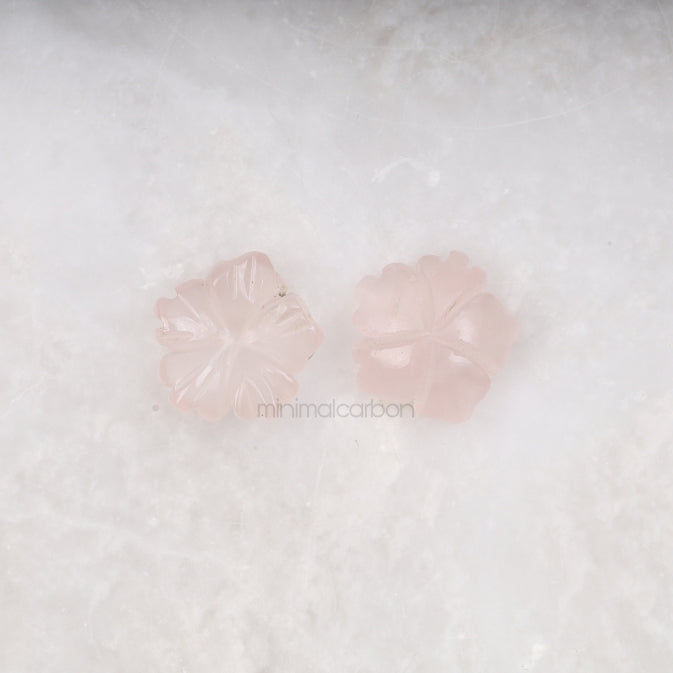 7.66 CT, 11.7 MM | Natural Rose Quartz | Flower Rose Quartz - Minimal Carbon