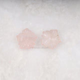 7.66 CT, 11.7 MM | Natural Rose Quartz | Flower Rose Quartz - Minimal Carbon