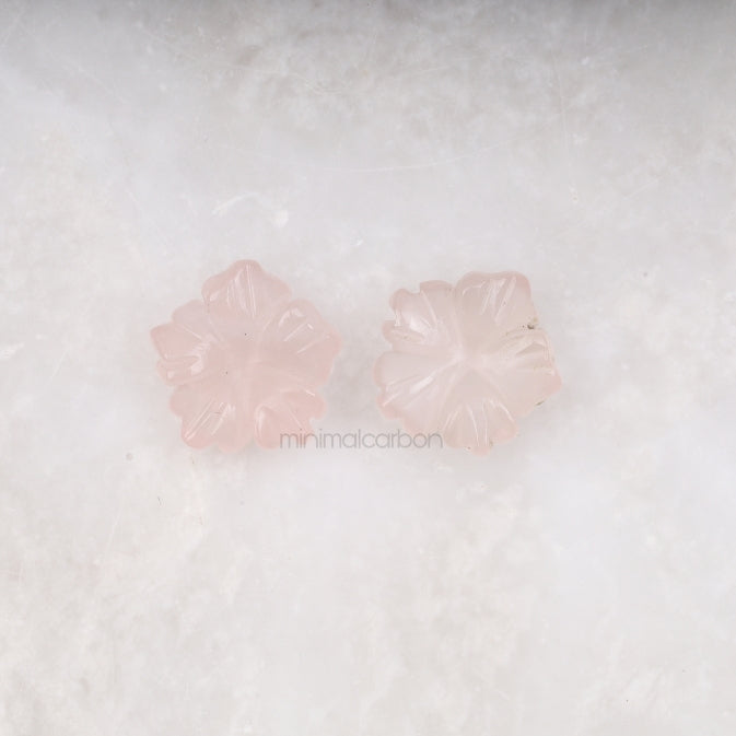 7.66 CT, 11.7 MM | Natural Rose Quartz | Flower Rose Quartz - Minimal Carbon