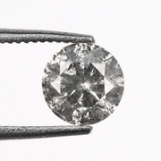 0.53 CT, 5.1 MM Round Brilliant Cut Diamond, Natural Loose Diamond Salt And Pepper Diamond - Minimal Carbon