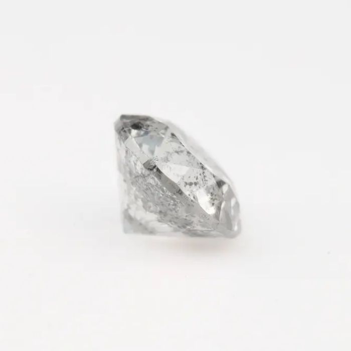 0.68 CT, 5.4 MM Round Brilliant Cut Diamond, Natural Loose Diamond Salt And Pepper Diamond - Minimal Carbon