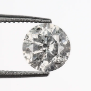 0.68 CT, 5.4 MM Round Brilliant Cut Diamond, Natural Loose Diamond Salt And Pepper Diamond - Minimal Carbon