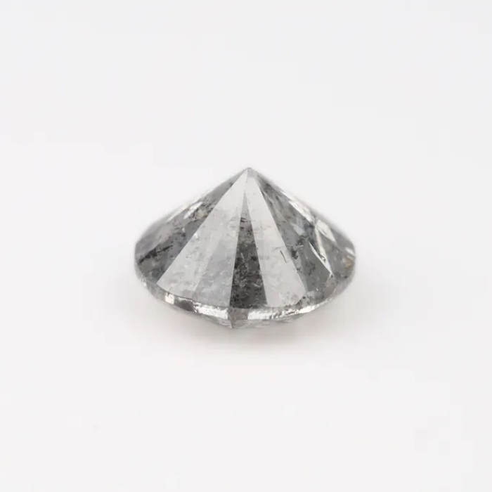 0.68 CT, 5.4 MM Round Brilliant Cut Diamond, Natural Loose Diamond Salt And Pepper Diamond - Minimal Carbon