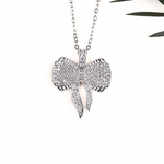 moissanite diamond pendant round cut bow shape