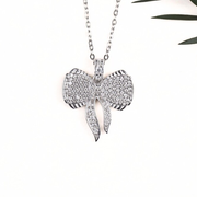 moissanite diamond pendant round cut bow shape