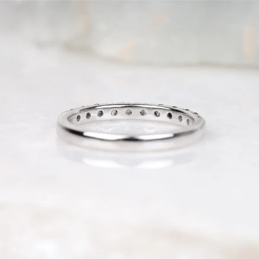Round Cut Half Eternity Salt and Pepper Diamond Wedding Band