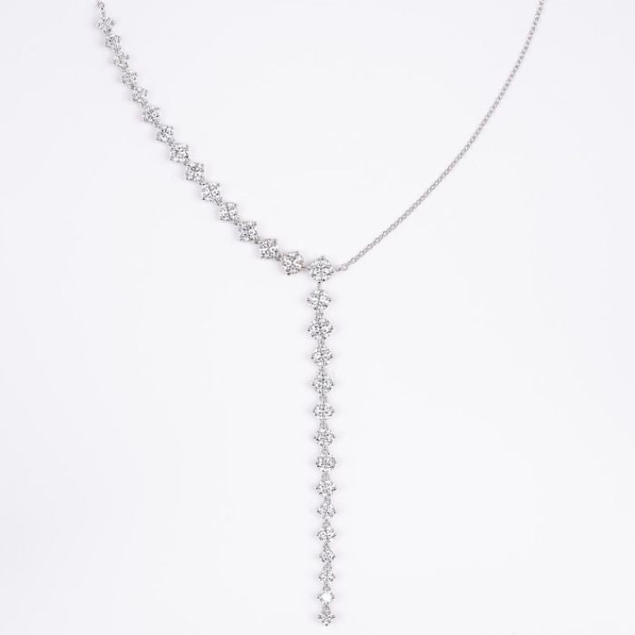 Round Cut Lab Grown Diamond Y Collar Lariat Necklace