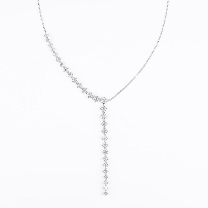 Round Cut Lab Grown Diamond Y Collar Lariat Necklace
