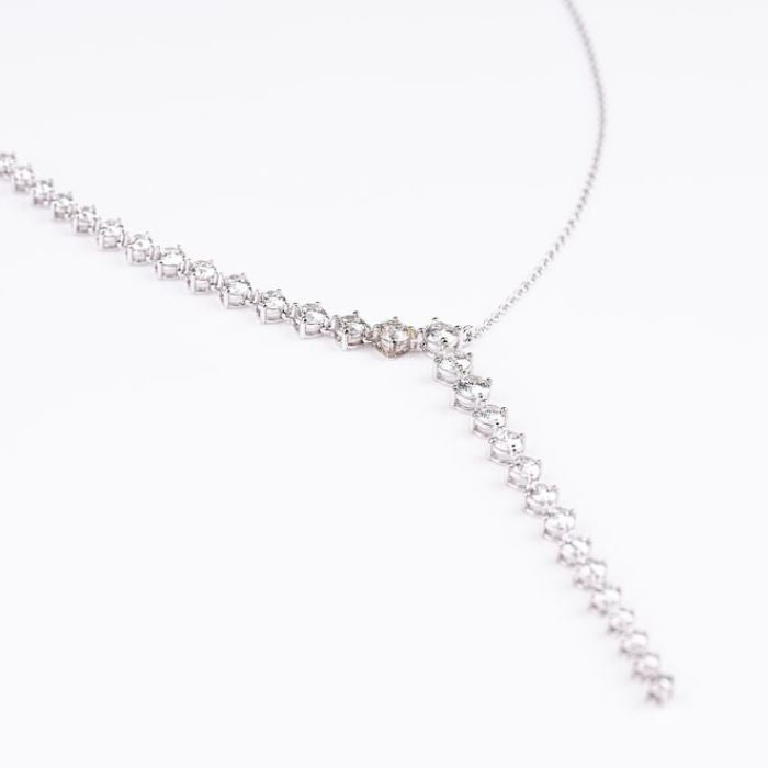 Round Cut Lab Grown Diamond Y Collar Lariat Necklace