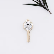 Round Cut Lab Grown Diamond Key Pendant - Minimal Carbon