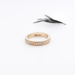 Round Lab Grown Diamond Vintage Filigree Wedding Band - Minimal Carbon