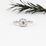Round Natural Diamond Halo Engagement Ring