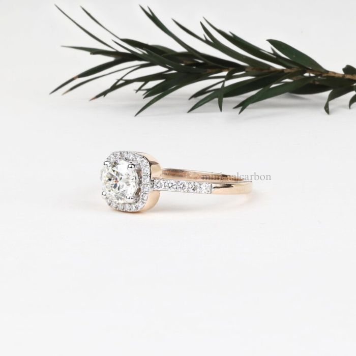 Round Natural Diamond Halo Engagement Ring