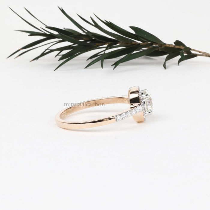 Round Natural Diamond Halo Engagement Ring