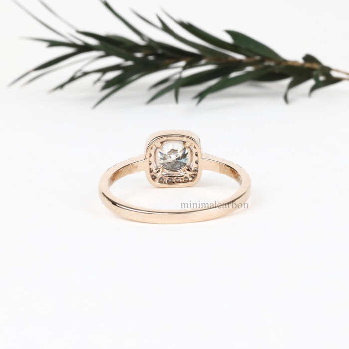Round Natural Diamond Halo Engagement Ring
