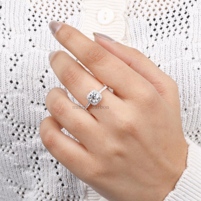 Round Natural Diamond Halo Engagement Ring