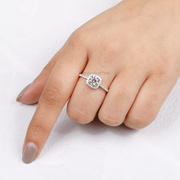 Round Natural Diamond Halo Engagement Ring